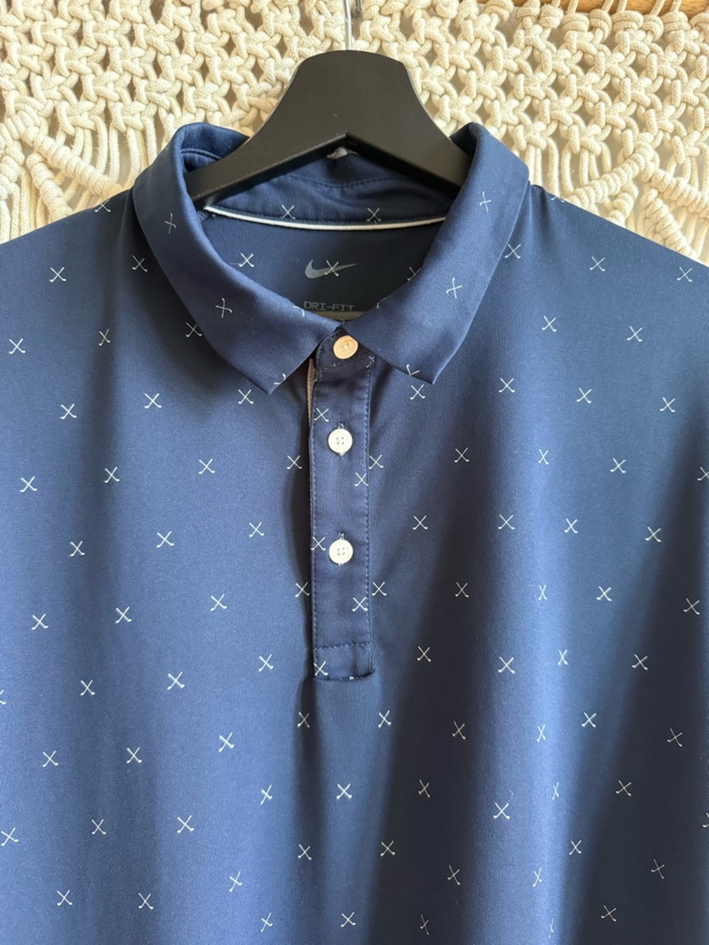 2 Nike Dri-Fit Golf Polo Shirts - Size L - Navy & Grey